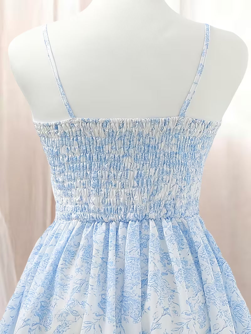 Girls' Tie-Dye Ink Painting Print Sleeveless Dress