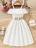 Elegant One-Shoulder Girls' Dress