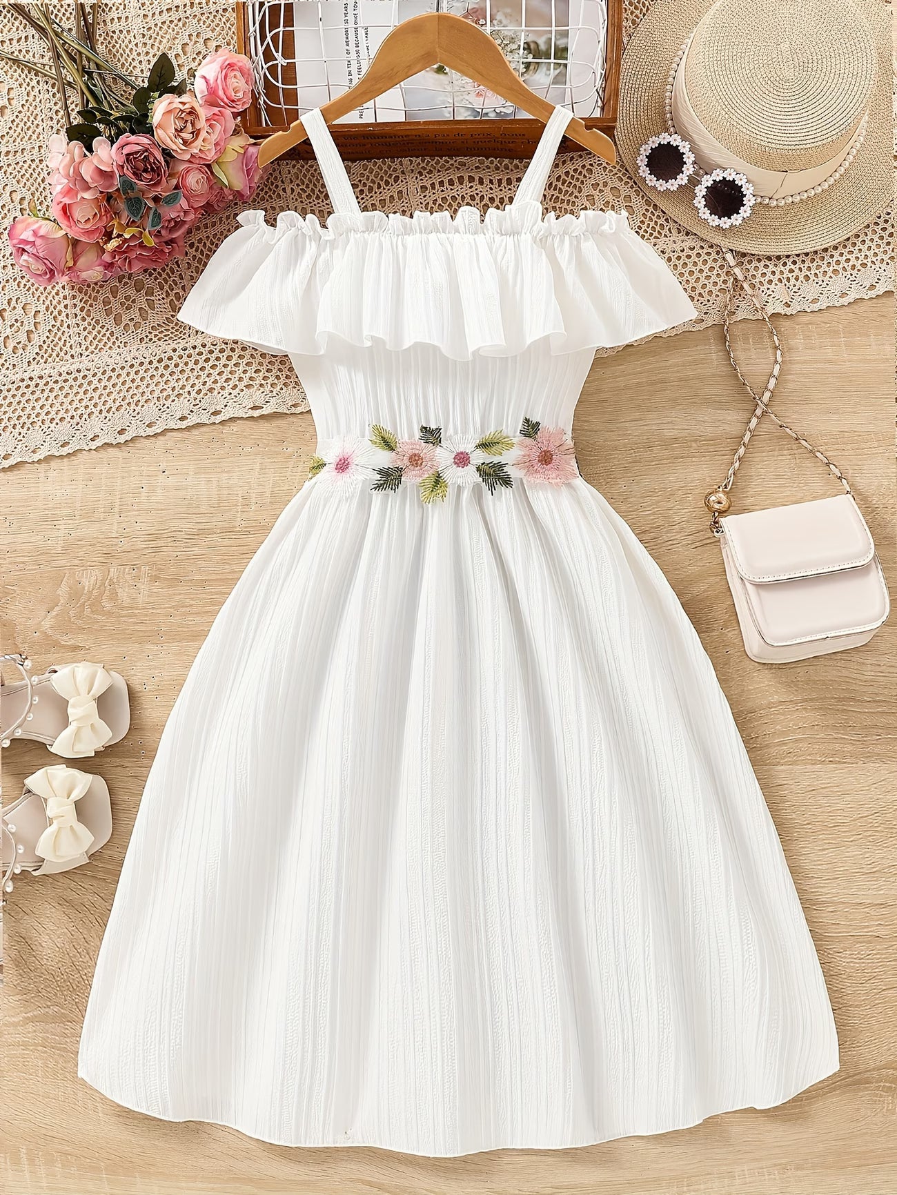 Elegant One-Shoulder Girls' Dress